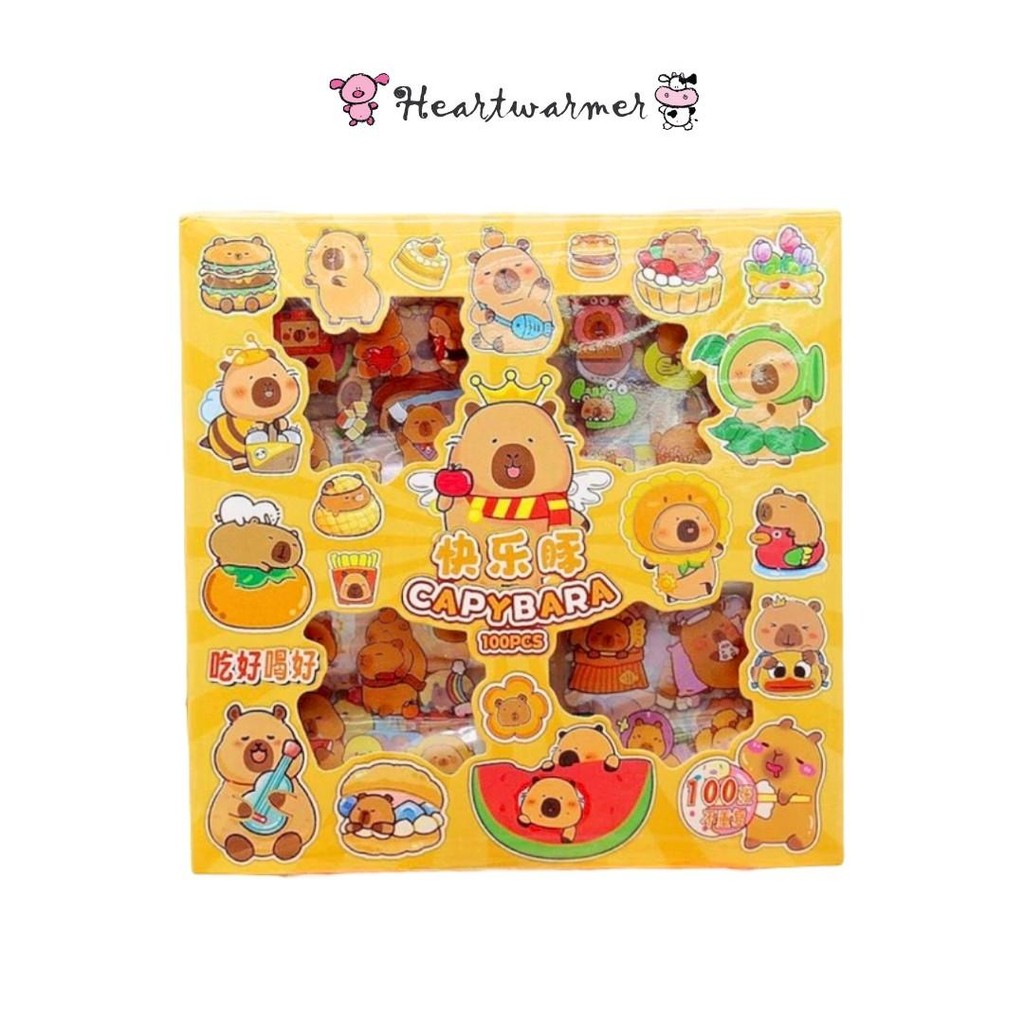 Capybara Character Sticker Box Contains 100 Pcs | Shopee Malaysia