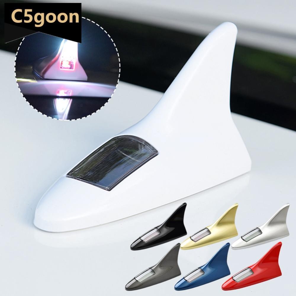 C5GOON Car Solar Energy Shark Fin Antenna LED Warning Tail Lights 8 LED ...