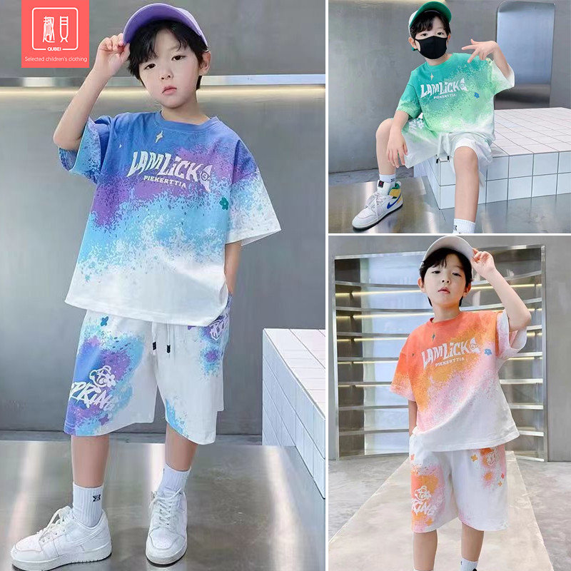 3-14 years Summer Boys Suit Kids Sports Pants Short-Sleeved T-Shirt ...