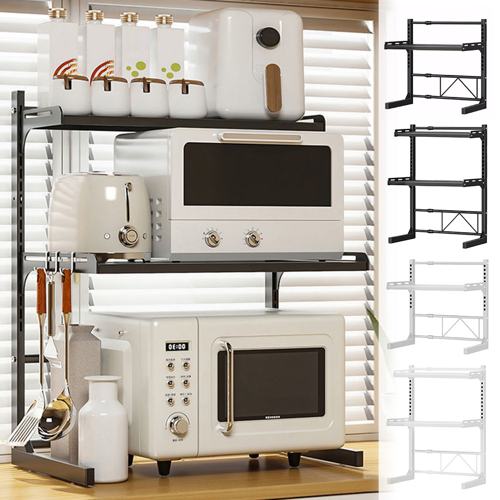 2/3 Tier Expandable Microwave Rack Heavy Duty Microwave Oven Rack ...