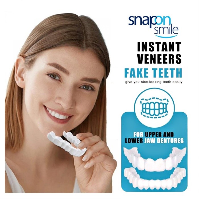 Gigi Palsu Atas dan Bawah Viral / Snap On Tooth Cover False Teeth Upper ...