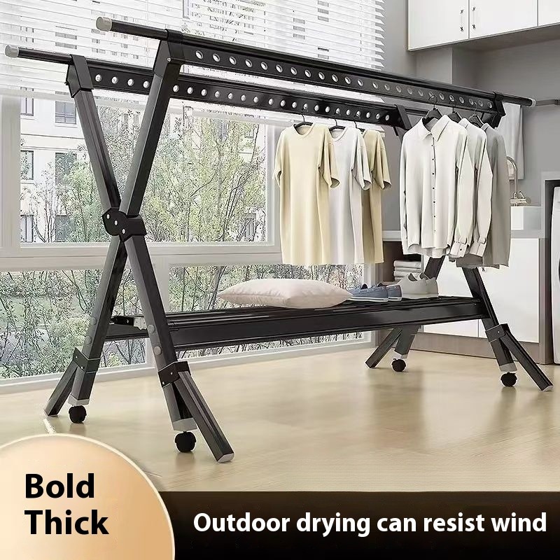 Clothes drying rack floor folding clothes drying household clothes ...