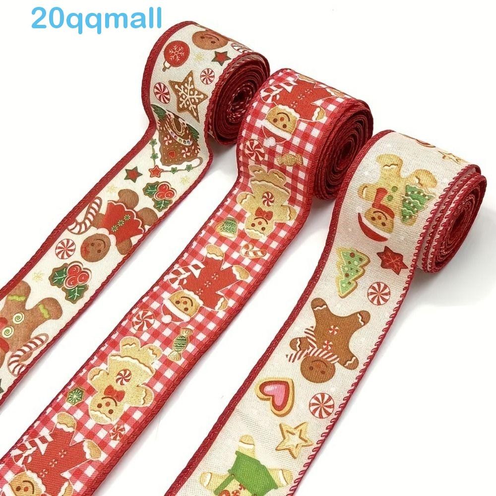 QQMALL Christmas Ribbon Weaving, Xmas Bows Classic Gingerbread Man ...