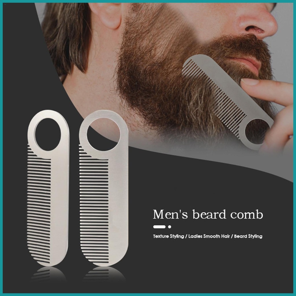 Metal Beard Comb Fine Tooth Beard Mustache Comb Travel Comb for Thinner ...