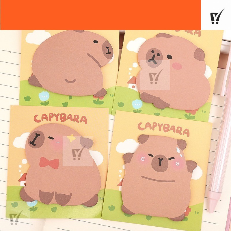 MCT 5 Books Funny Capybara Shape Sticky Notes - Kawaii Cartoon To Do ...