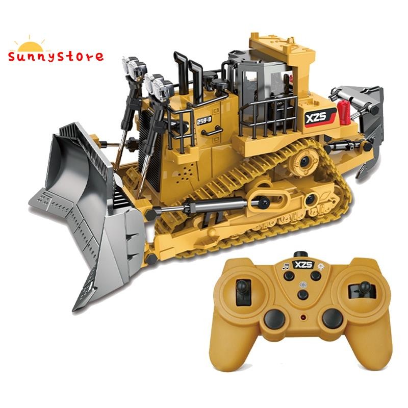 1:24 2.4GHz 9 Channels Remote Control Tractor Toy Bulldozer RC Aluminum ...