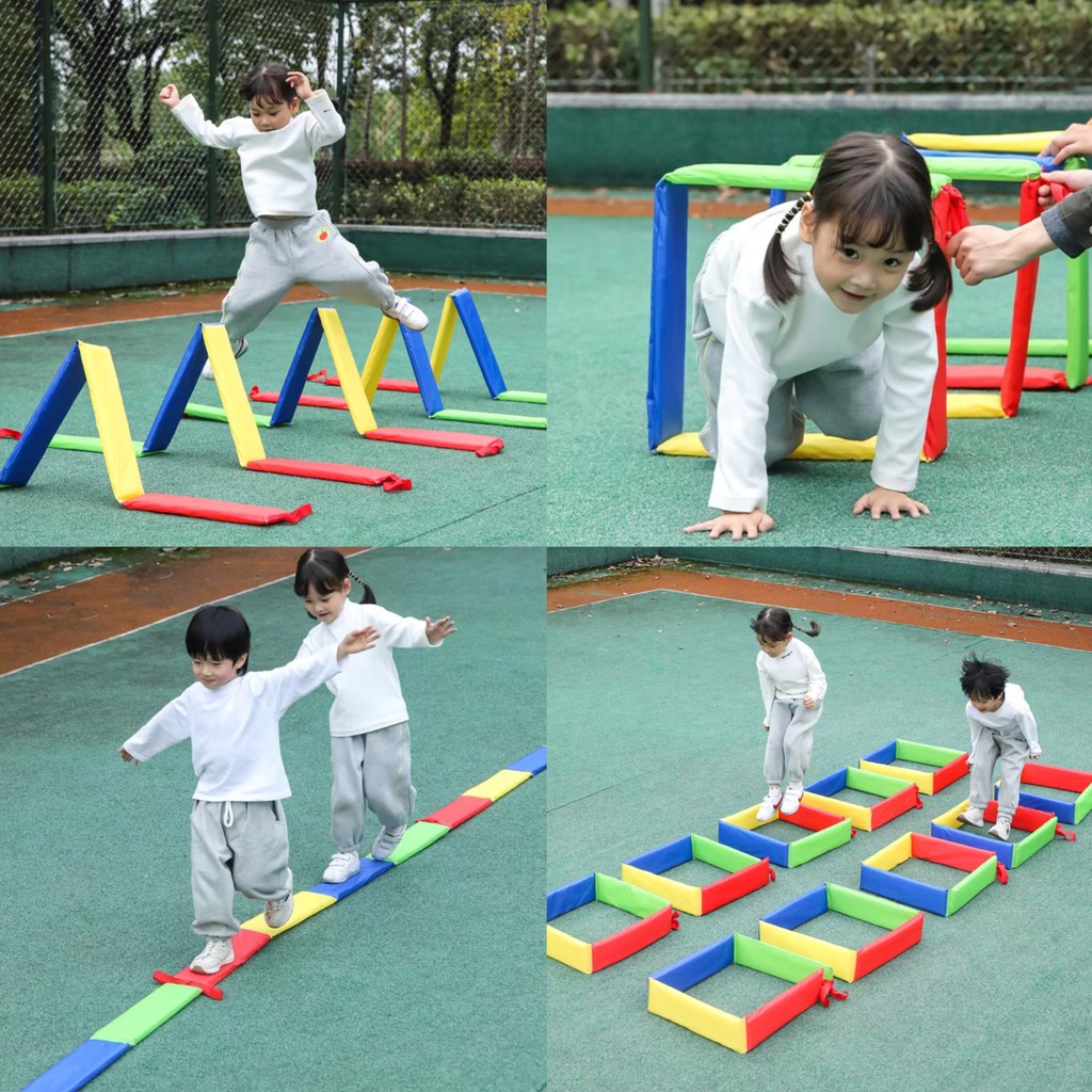 Children Fun Outdoor Games Jump Frame Drill Holes Toys Sensory ...