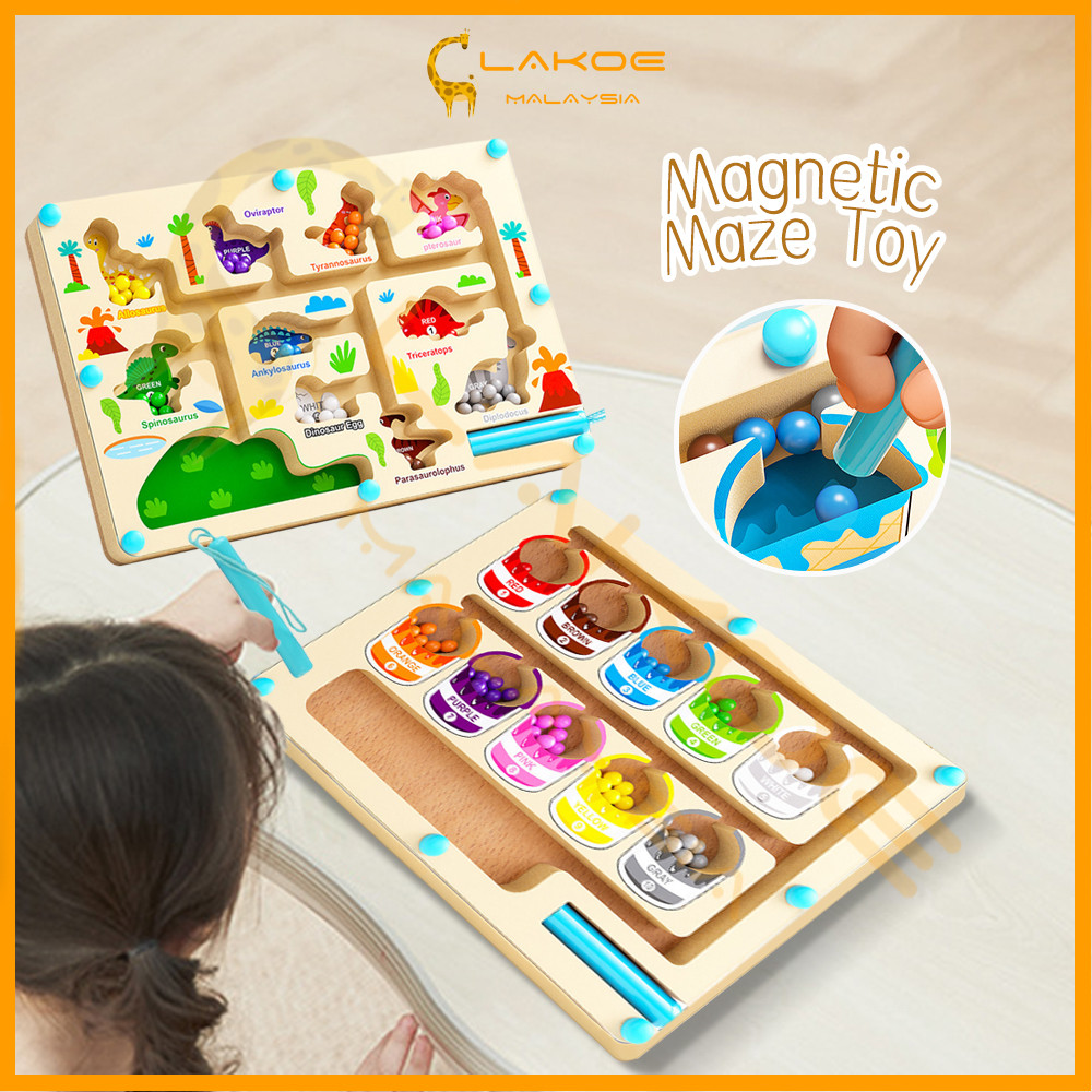 lakoe 2in1 Wooden Magnetic Matching Maze Board Colour and Number ...