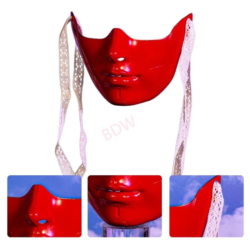 Arlai Halloween Halbgesichts-Masken Set – 12 Stück In Verschiedenen Farben, Mit Bändern