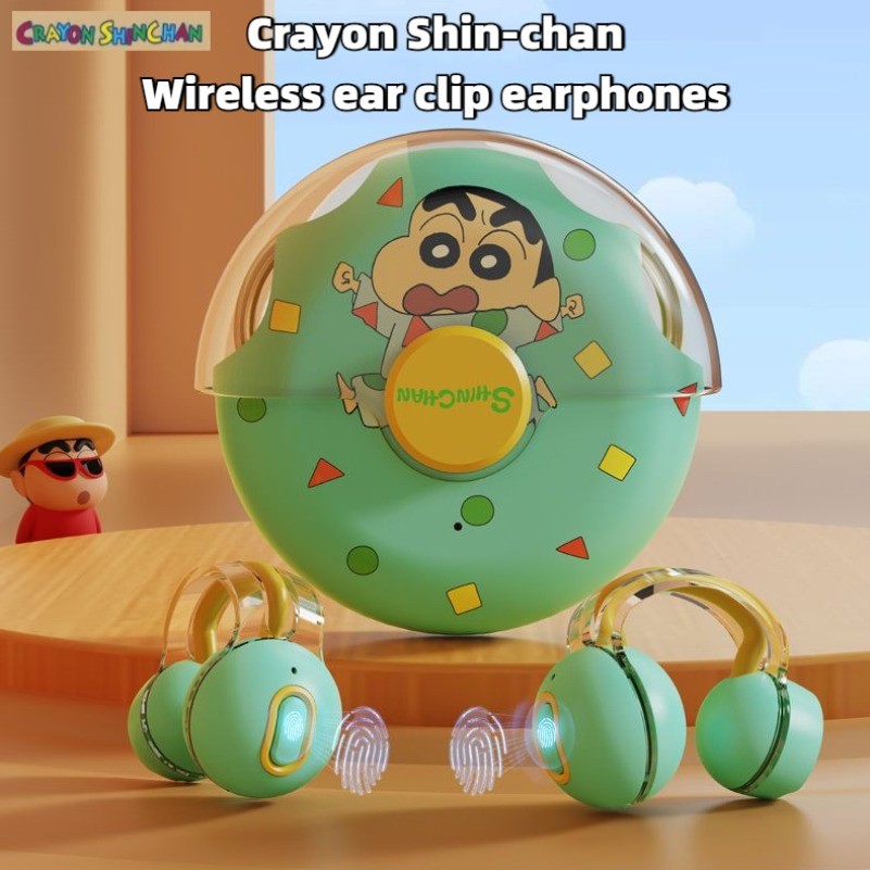 Lucky Crayon Shin-Chan Cartoon Wireless Clip-On Earphones Bluetooth Ear ...