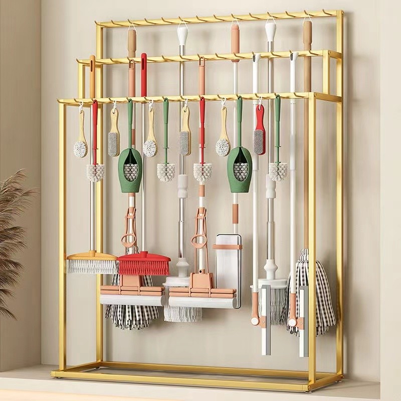 Supermarket Mop Broom Display Rack Hanging Mop Shelf Hardware Store ...