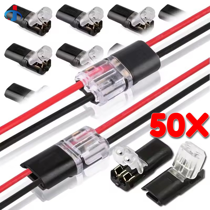 2 Pin Way Plug Quick Splice Electrical Cable Crimp Terminals for Wires ...