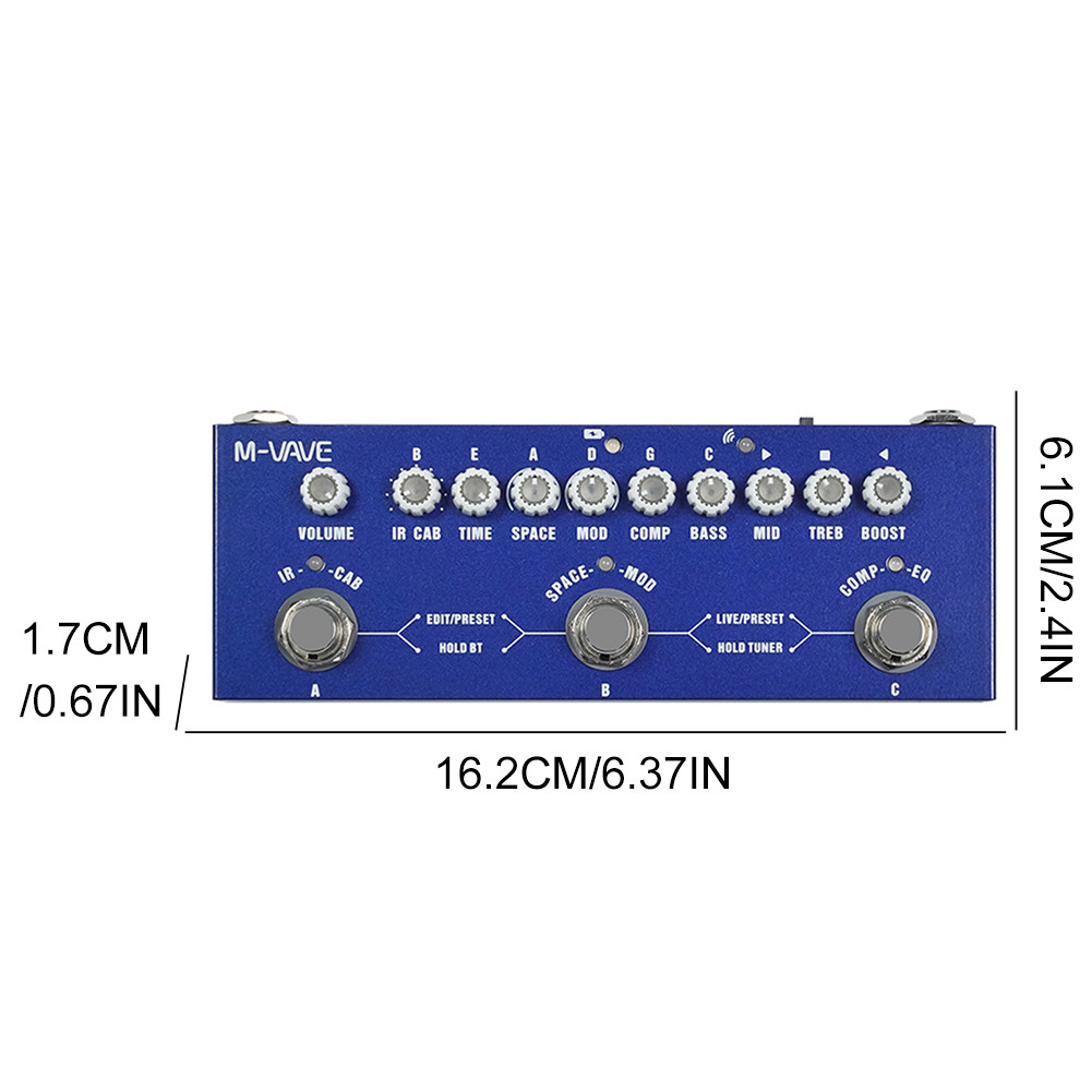 Bass Multi Effects Pedal Delay Reverb MOD IR Cab MultiEffects Pedal