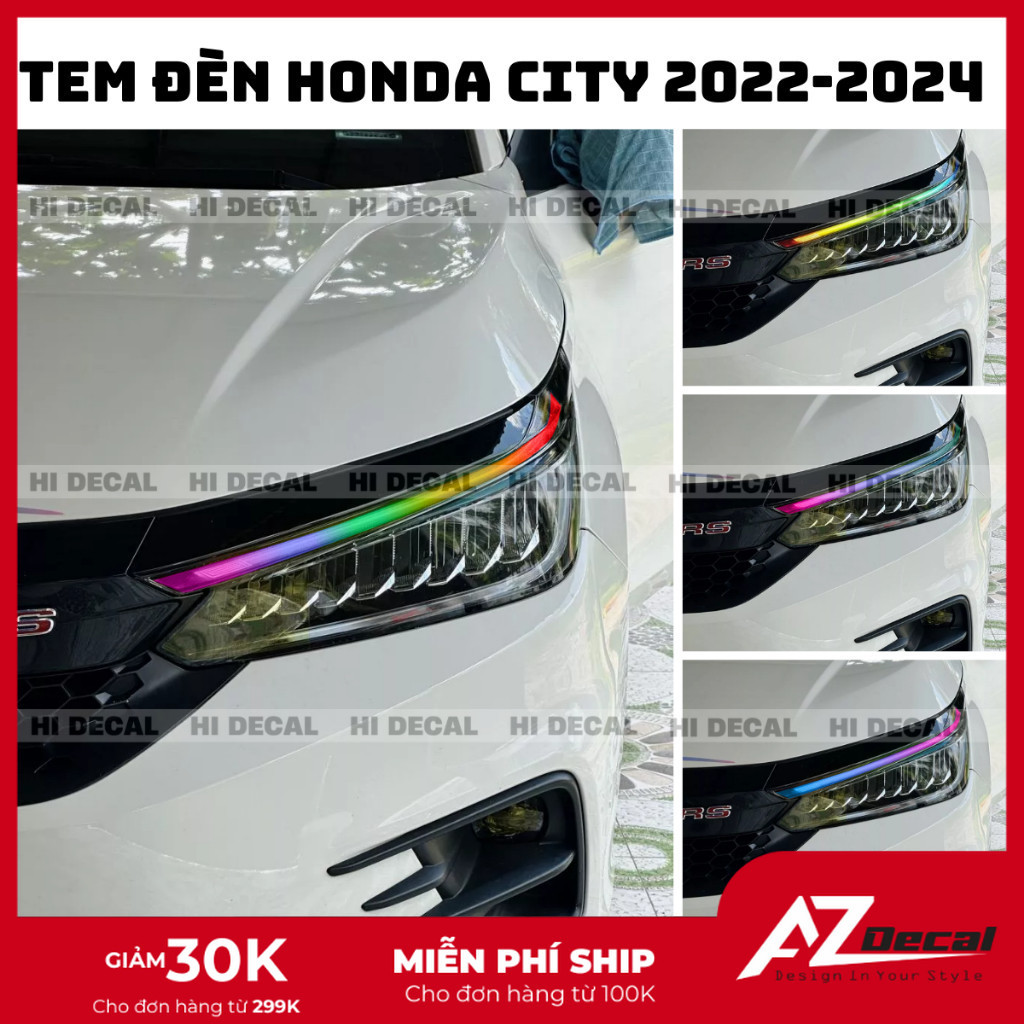 Honda City 2022-2024 car light sticker | High-quality decorative Logo ...