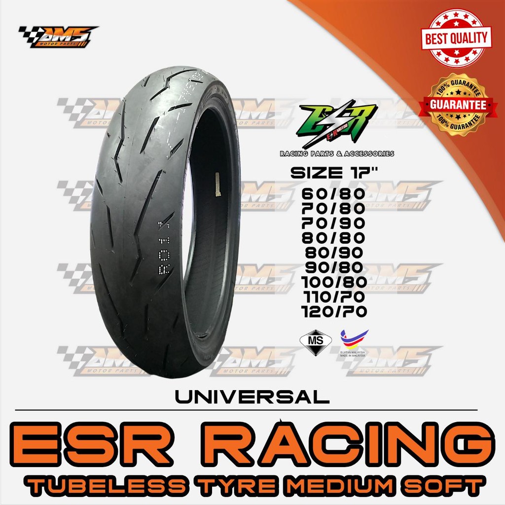 UNIVERSAL ESR RACING TUBELESS TYRE MEDIUM SOFT (17 INCH) | Shopee Malaysia