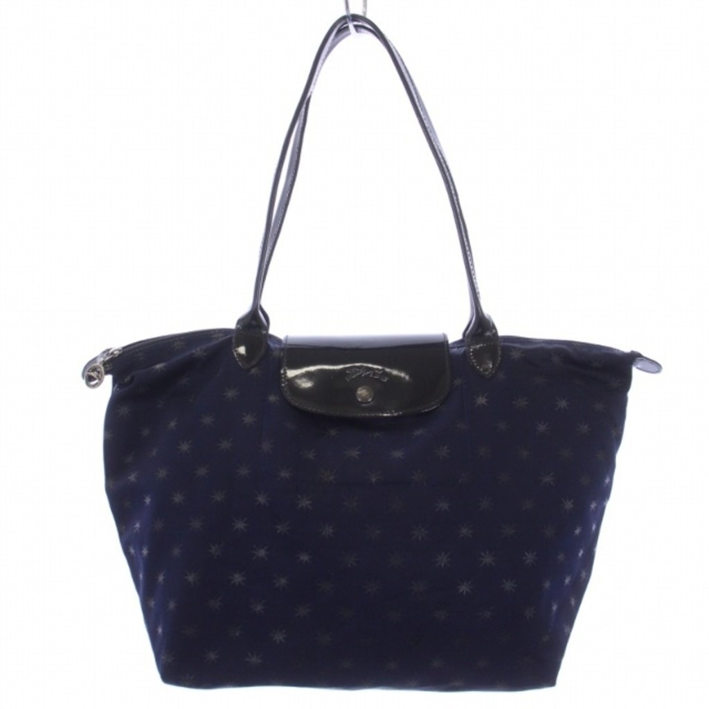 Longchamp Le Plier Jewel Etoile L Tote Handbag Navy Direct from Japan Secondhand