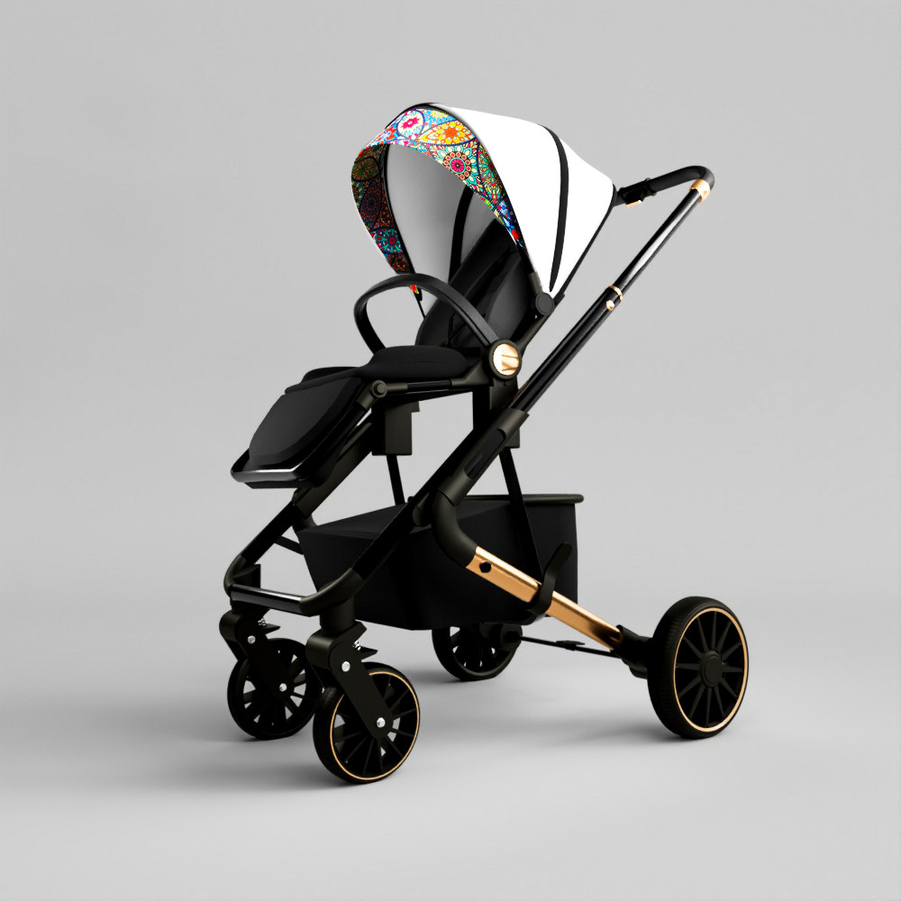 High-view baby stroller can sit or lie down, two-way lightweight ...