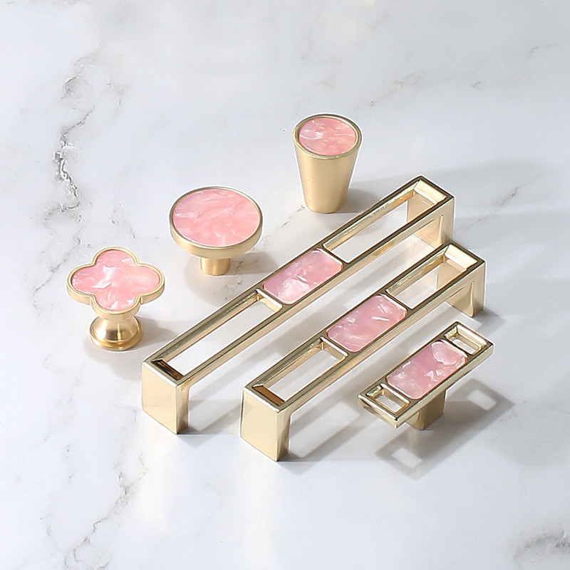 Light Luxury Cabinet Door Handles Pink Drawer Handle Modern Simplicity ...