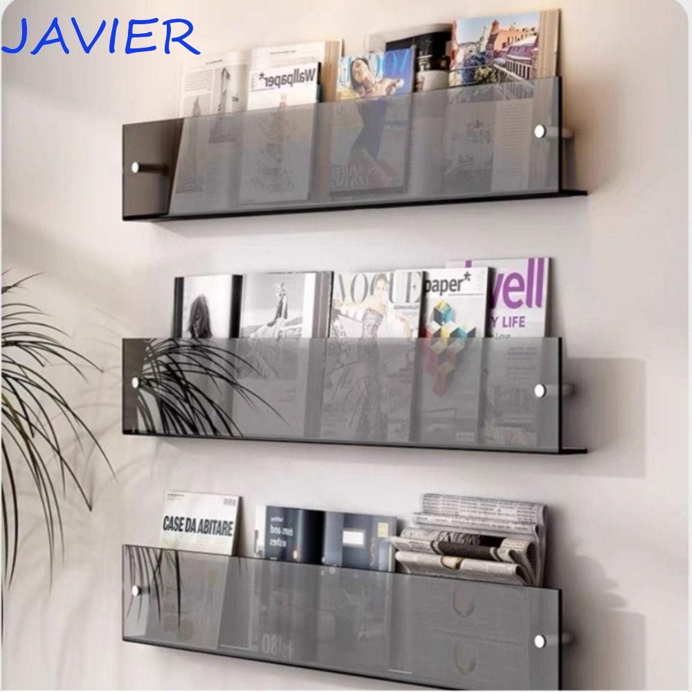 JAVIER Floating Bookshelves, Acrylic Literature Organizer Magazine Rack ...