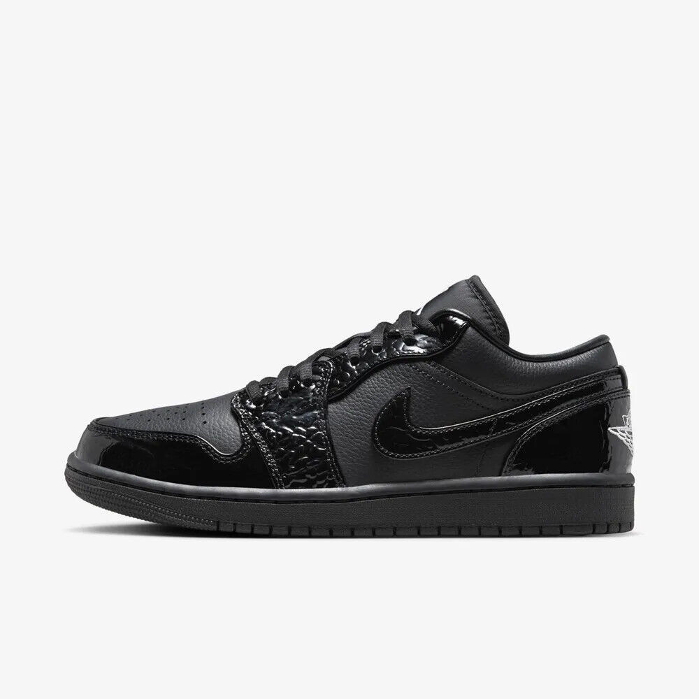 New True Label Men's Air Jordan 1 Low SE Shoes - Black Croc (HJ7743-010 ...