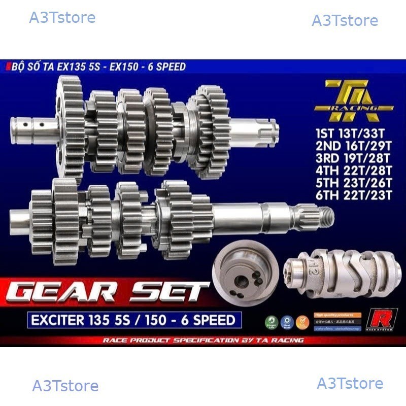 TA RACING digital set- EX135 5S - EX150 (6 numbers) (1 COMBO + DIGITAL ...
