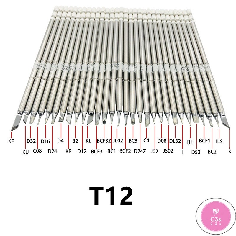 C3S High quality T12 Electric Soldering Iron Tips T12-B B2 BC2 CF1 C1 ...