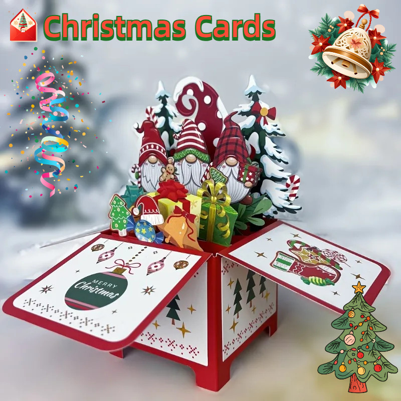 3D Light Up New Style Christmas Cards Greeting Cards Pop Up Musical ...
