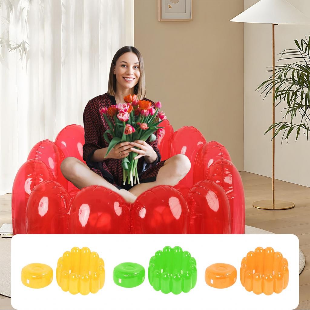 Sakurabc Inflatable Chair Transparent Candy Color 250lbs Load Eye ...