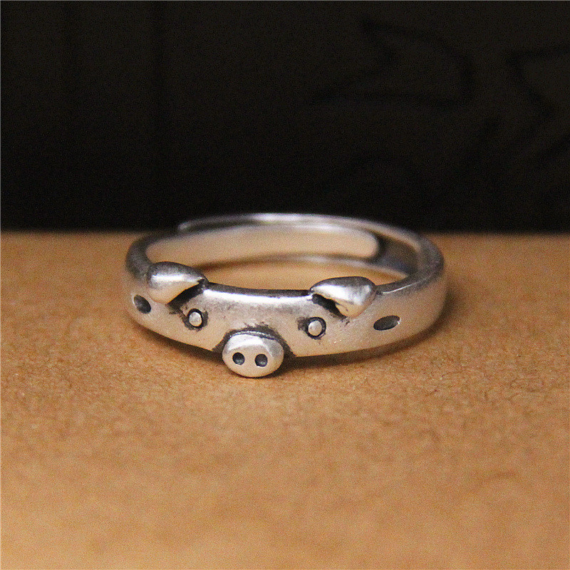 Fan Yin Thai Silver Retro S990 Pure Silver Cartoon Cute Little Stupid ...