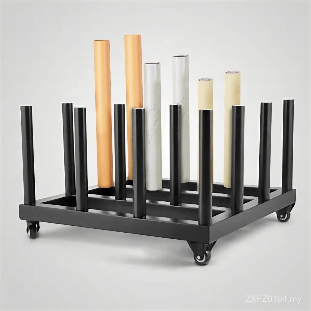 Floor Moving Rack Rolling Storage Rack Car Blueprint Rack 16 Holder ...