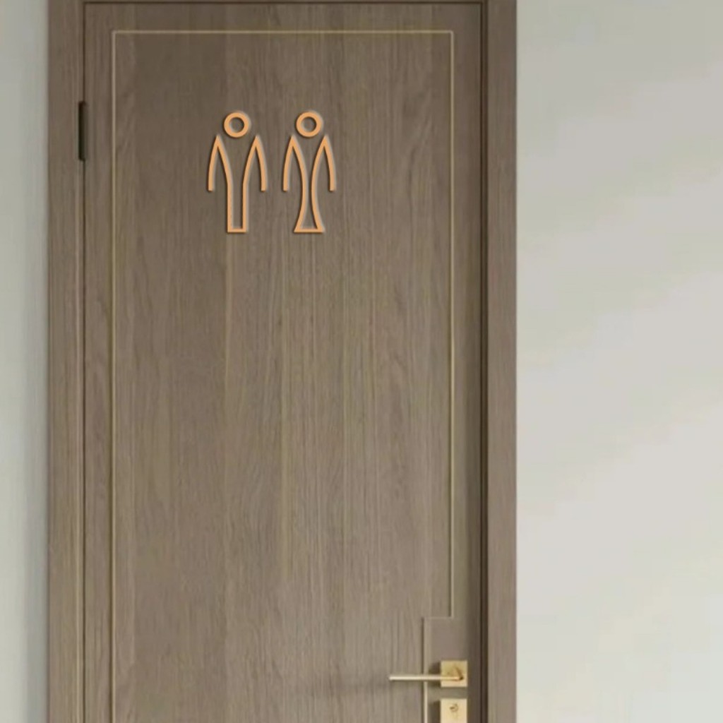 Sophisticated Gold Acrylic Restroom Sign - Decorative Washroom ...
