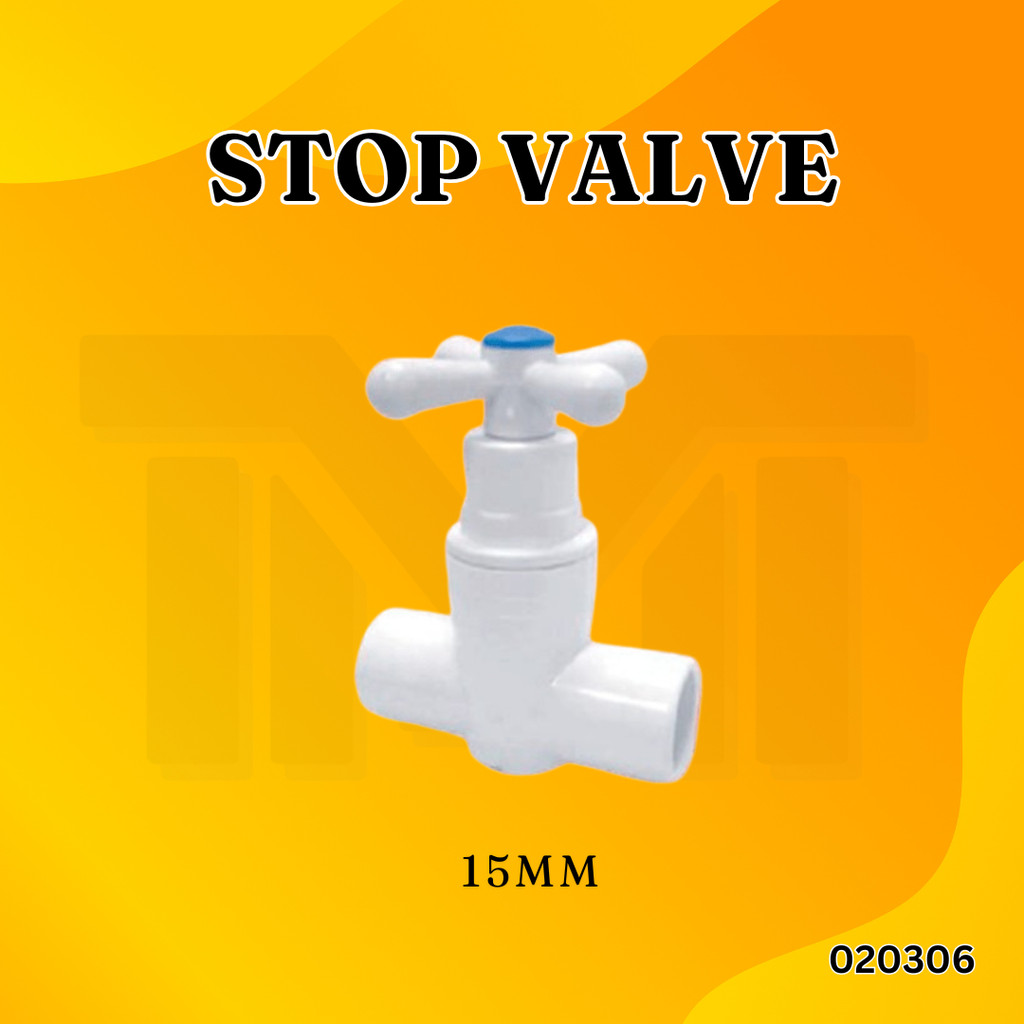 WATERTEC PVC Stopcock Stop Valve 15mm 20mm 25mm 1/2