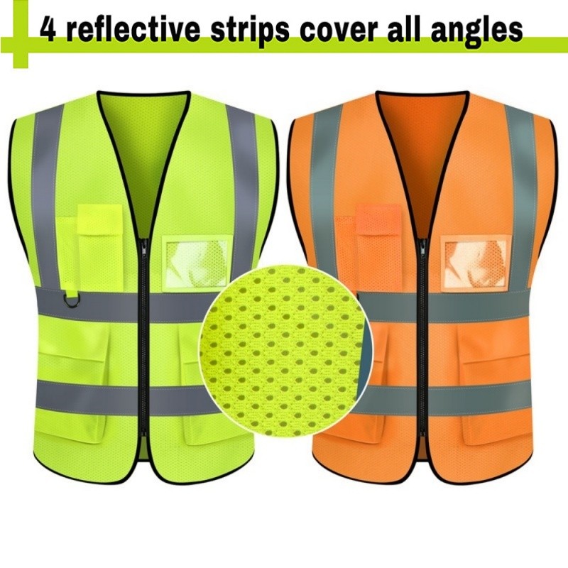 Safety Vest High Visibility Reflective Vest Mesh Safety Clothing Multi ...