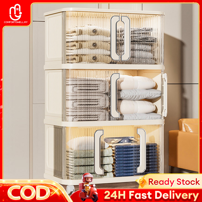 IKEA L38.5-66CM Foldable Storage Cabinet With Wheel Stackable Storage ...