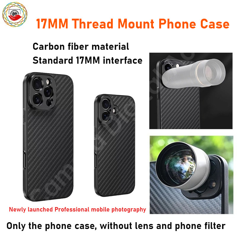 Carbon Fibre 17MM Thread Mount Phone Case For IPhone 16/15 Pro Max Plus ...