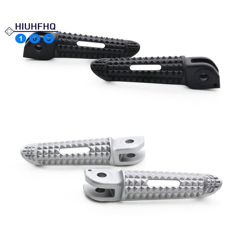 Pair Of Stainless Steel Motorcycle Front Foot Pegs – Fits Honda & Suzuki – Silver
