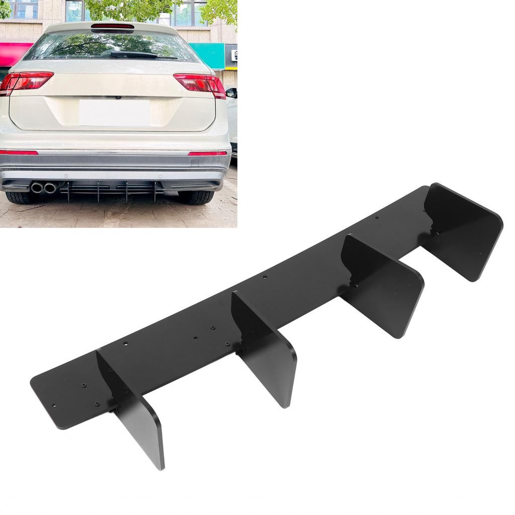 Sudi Car Rear Lower Bumper Lip Diffuser Glossy Black Splitter Spoiler ...