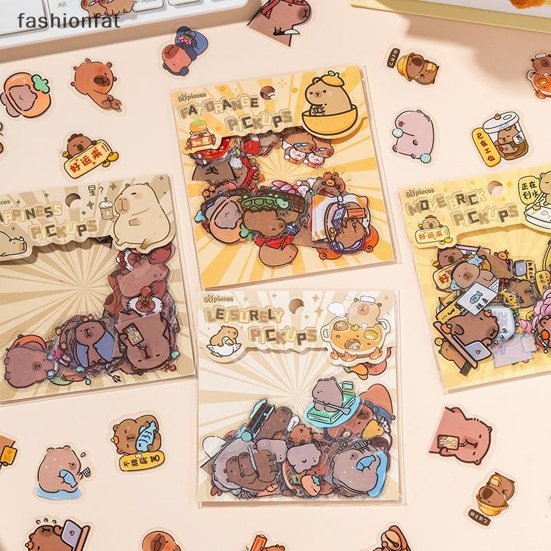 [fashionfat] 50PCS Cute Capybara Stickers Cartoon Animals Decals ...