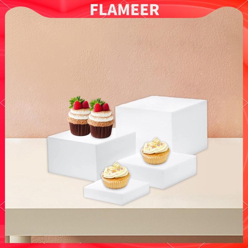 [FlameerMY] 4Pcs Buffet Riser Display Set Acrylic Cube Display Nesting ...
