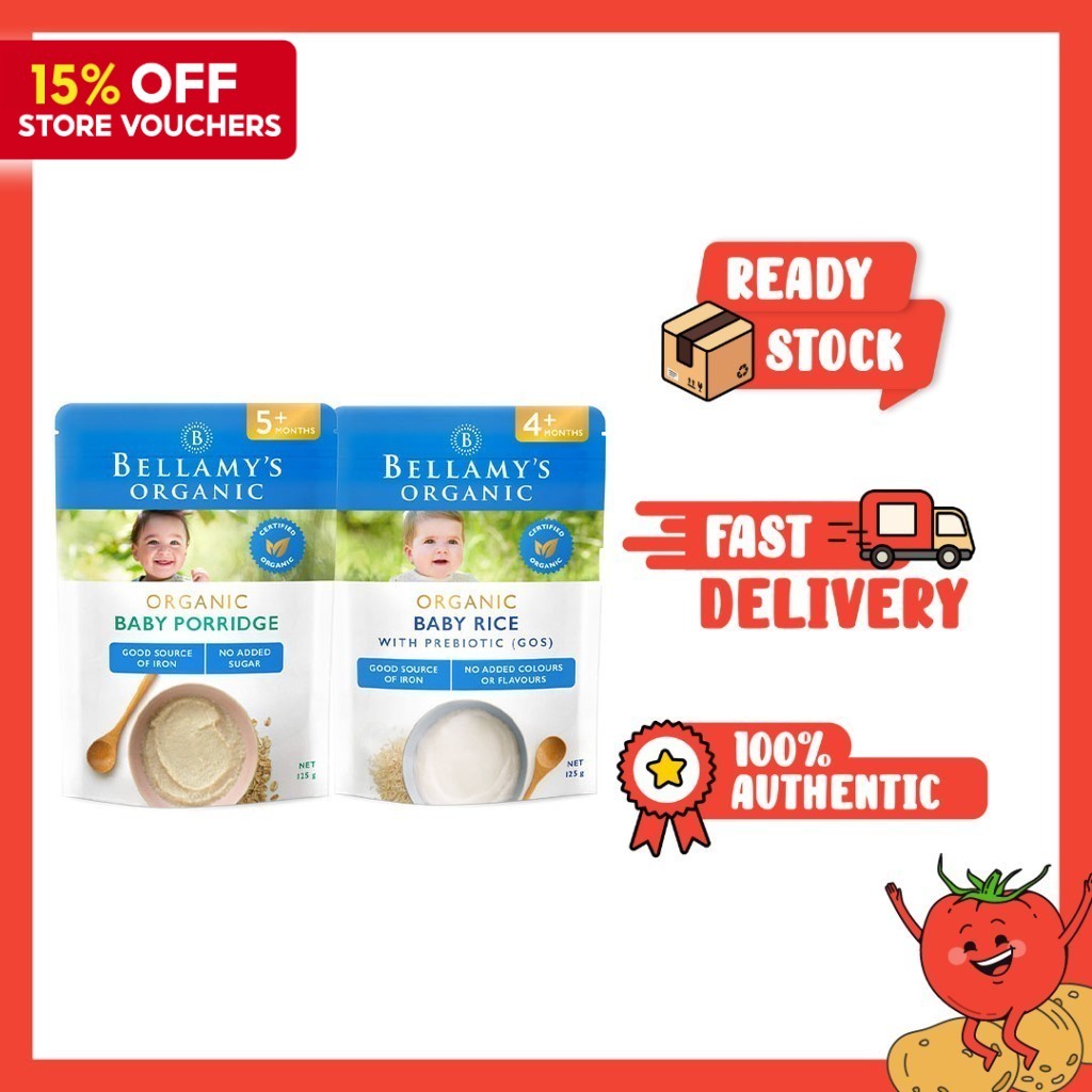 Bellamy's Organic Baby Rice with Prebiotic 125g (4+ | 5+ months ...