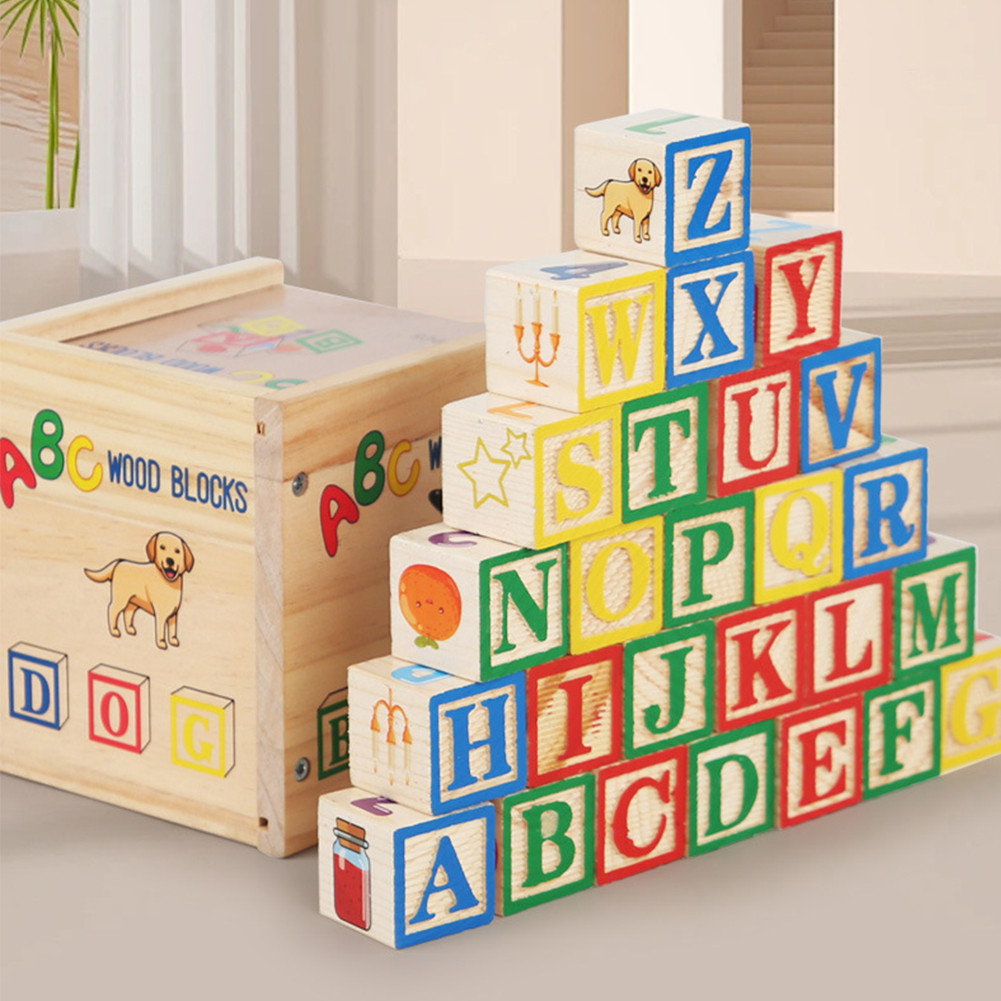 [innersetting.my] ABC Wooden Building Blocks Alphabet & Number Stacking ...