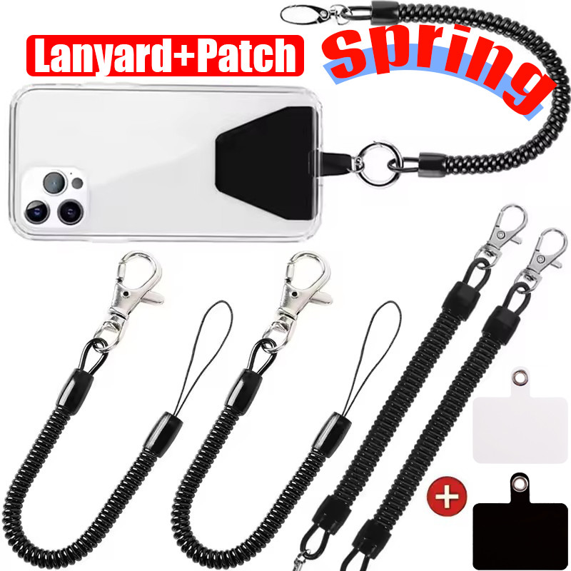 Telescopic Anti-theft Spring Lanyard & Phone Safety Strap Patch ...