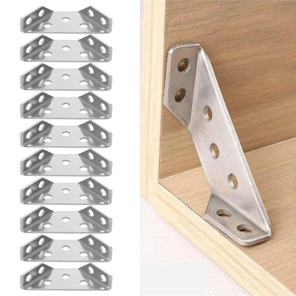 10Pcs Corner Braces Joint Bracket Trapeziform Angle Code, Stainless ...