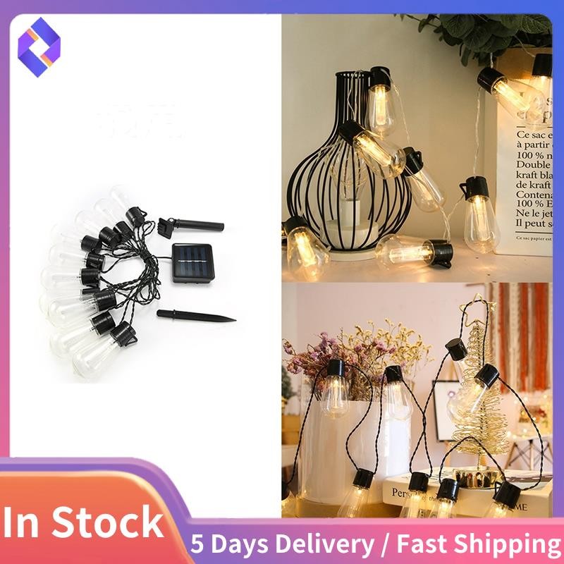 LED Solar String Lights Outdoor Christmas Decoration Bulb Retro Holiday ...