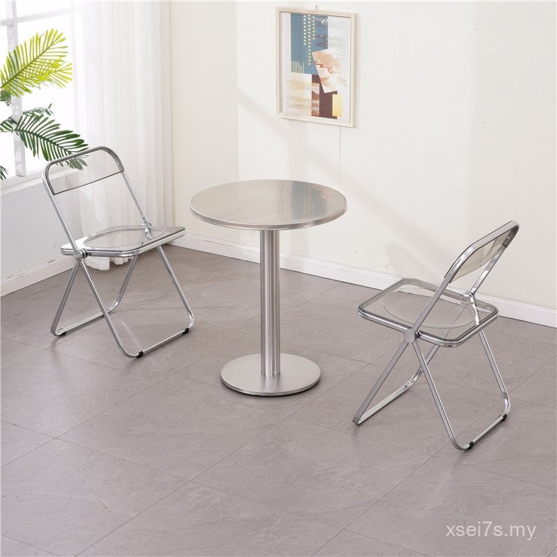 Industrial Style Influencer Snack Bar Stainless Steel Table Small Round ...