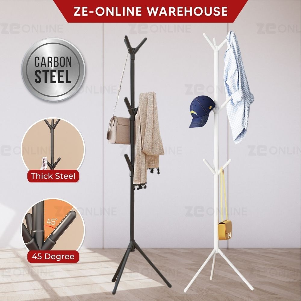 FULL STEEL 9 Hooks Convenient Hanging Pole Steel Rack for Clothes ...