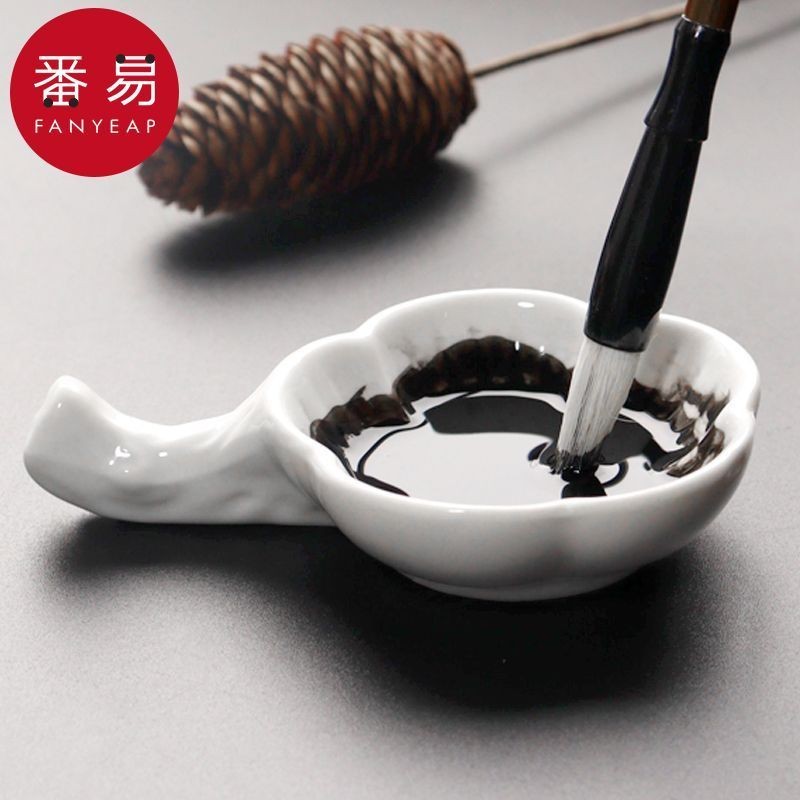 Ink, ink disc 墨碟/ 书法专用学生毛笔搁砚台陶瓷文房四宝墨蝶中国风初学者 现货 热卖Ready Stock | Shopee ...