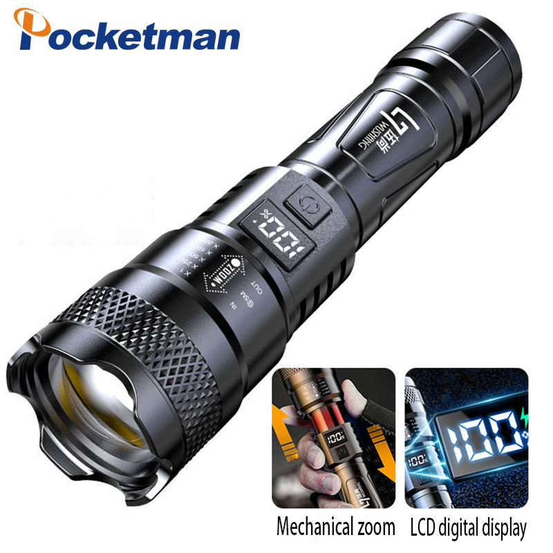 Ultra Powerful LED 18650 Flashlight Waterproof Lamp USB Rechargeable ...