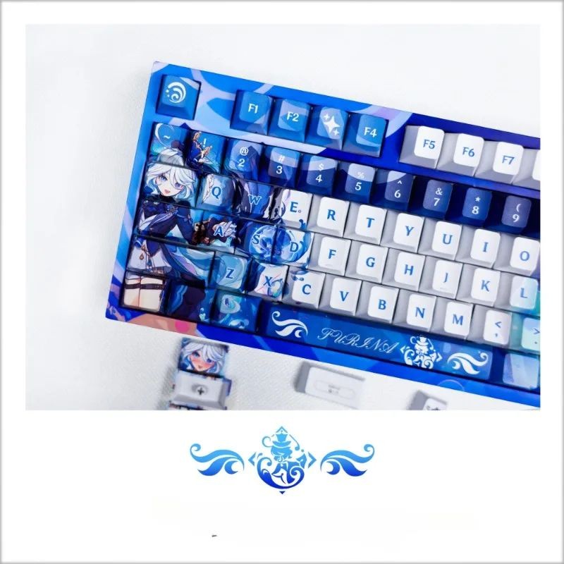 Genshin Impact Keycaps Furina108keys Keyboard Keycap Cherry Anime Cute ...