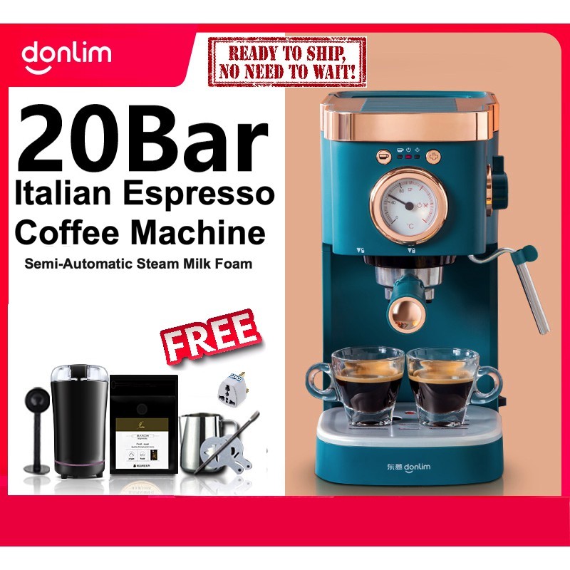 Donlim DL-KF5400 Vintage Semi-Auto Espresso Italian Cafe Machine Pump ...